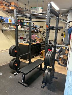 Rogue Power Rack Bar Weight Bench Bumper Weights