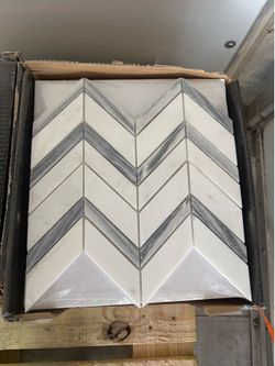 Glaciers edge honed marble mosaic tile