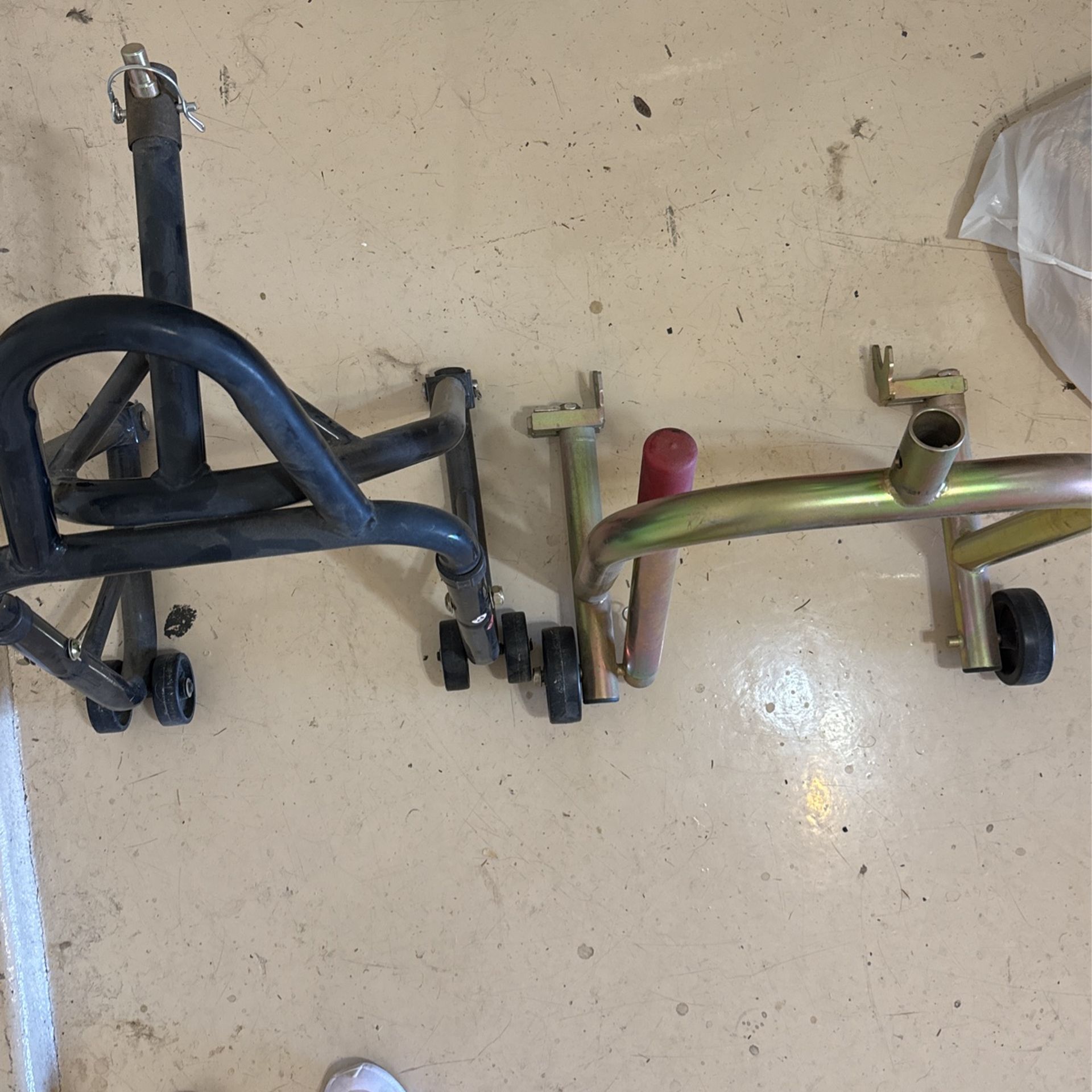 2 Motorcycle Stands: A Front And rear
