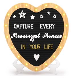 Brand new Felt Letter Board with LED Lights - 10×10" Heart-Shaped Custom Signs & Stand & 530 Letters, Pregnancy Announcement, Baby announcement sign, 