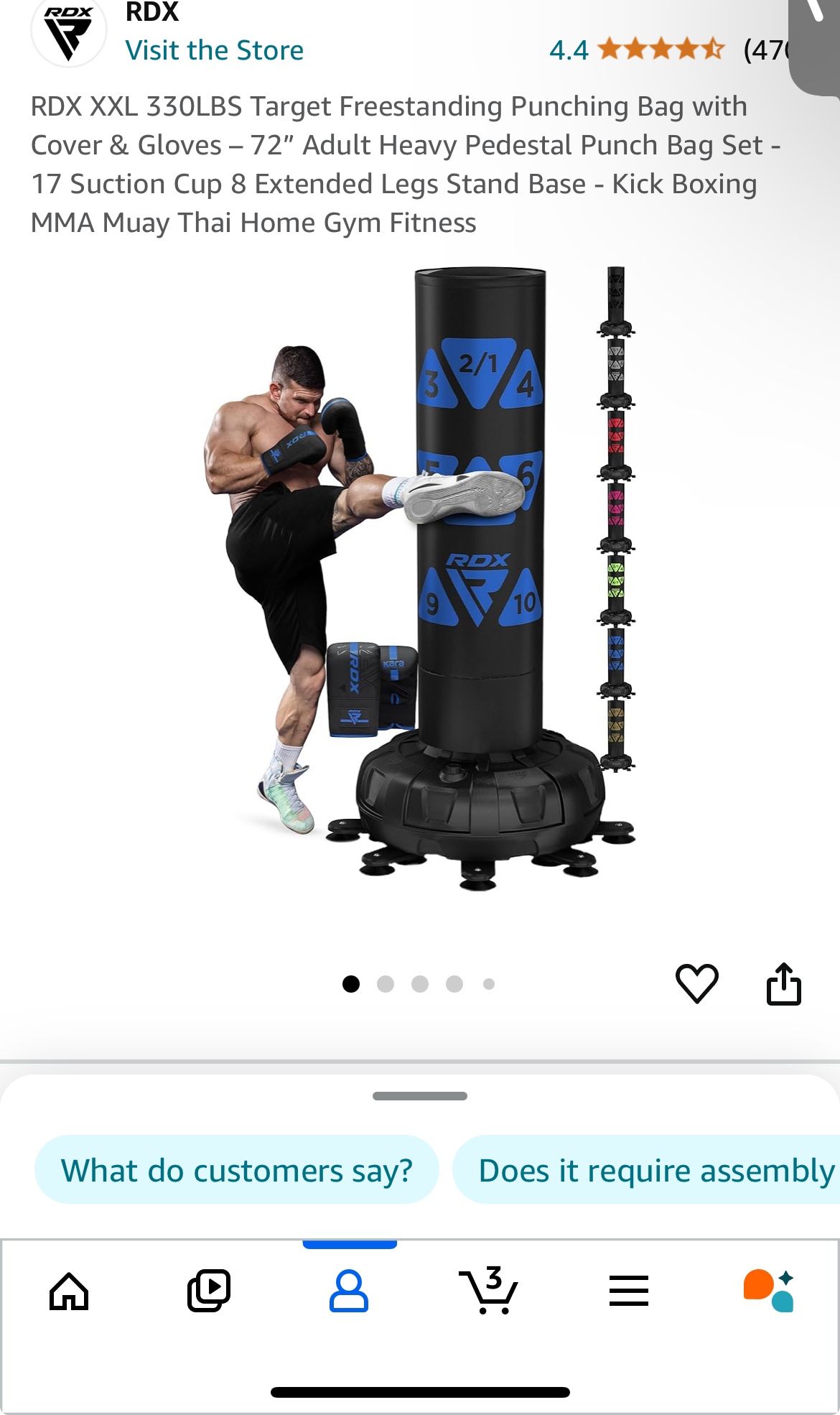RDX XXL 330LBS Target Freestanding Punching Bag with Cover & Gloves – 72” Adult Heavy Pedestal Punch Bag Set - 17 Suction Cup 8 Extended Legs Stand Ba