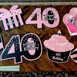 40th Birthday Signs, Indoor Or Outdoor