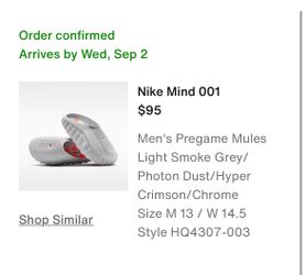 Nike mind slides gray size 13