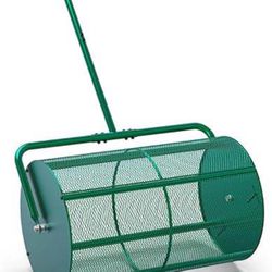 Compost Spreader Roller, 24'' Peat Moss Spreader, Drop Fertilizer Grass Seed Spreader with Upgrade T