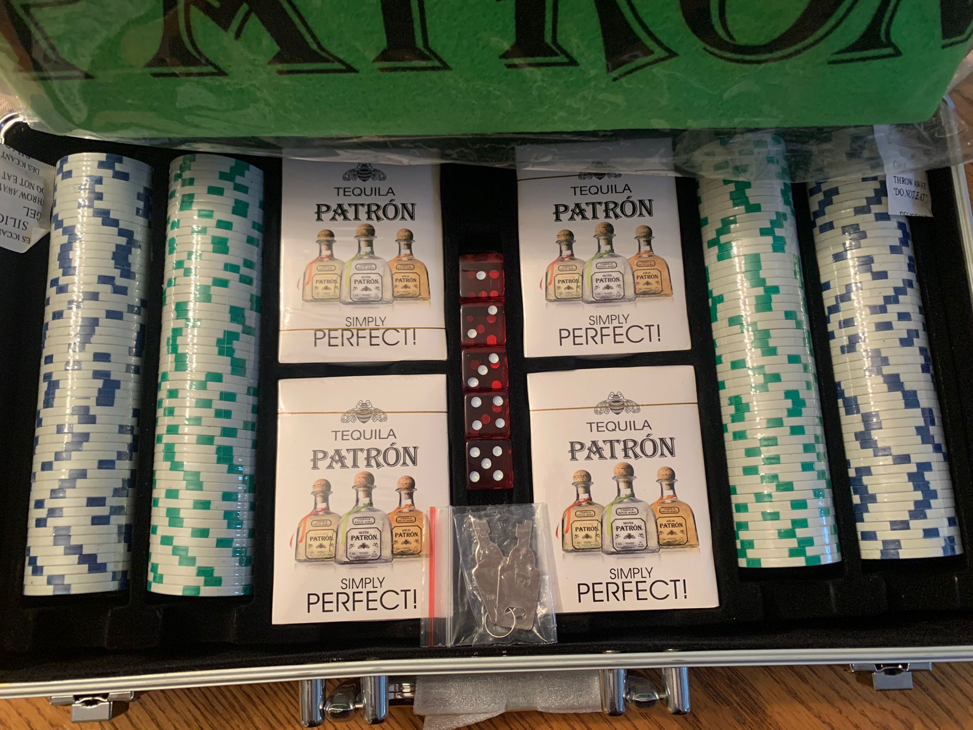 New Unopened Patron Tequila Poker Set