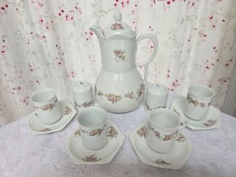 Vintage Bavaria Porcelain Coffee / Snack Set – Cottagecore Floral 🌸