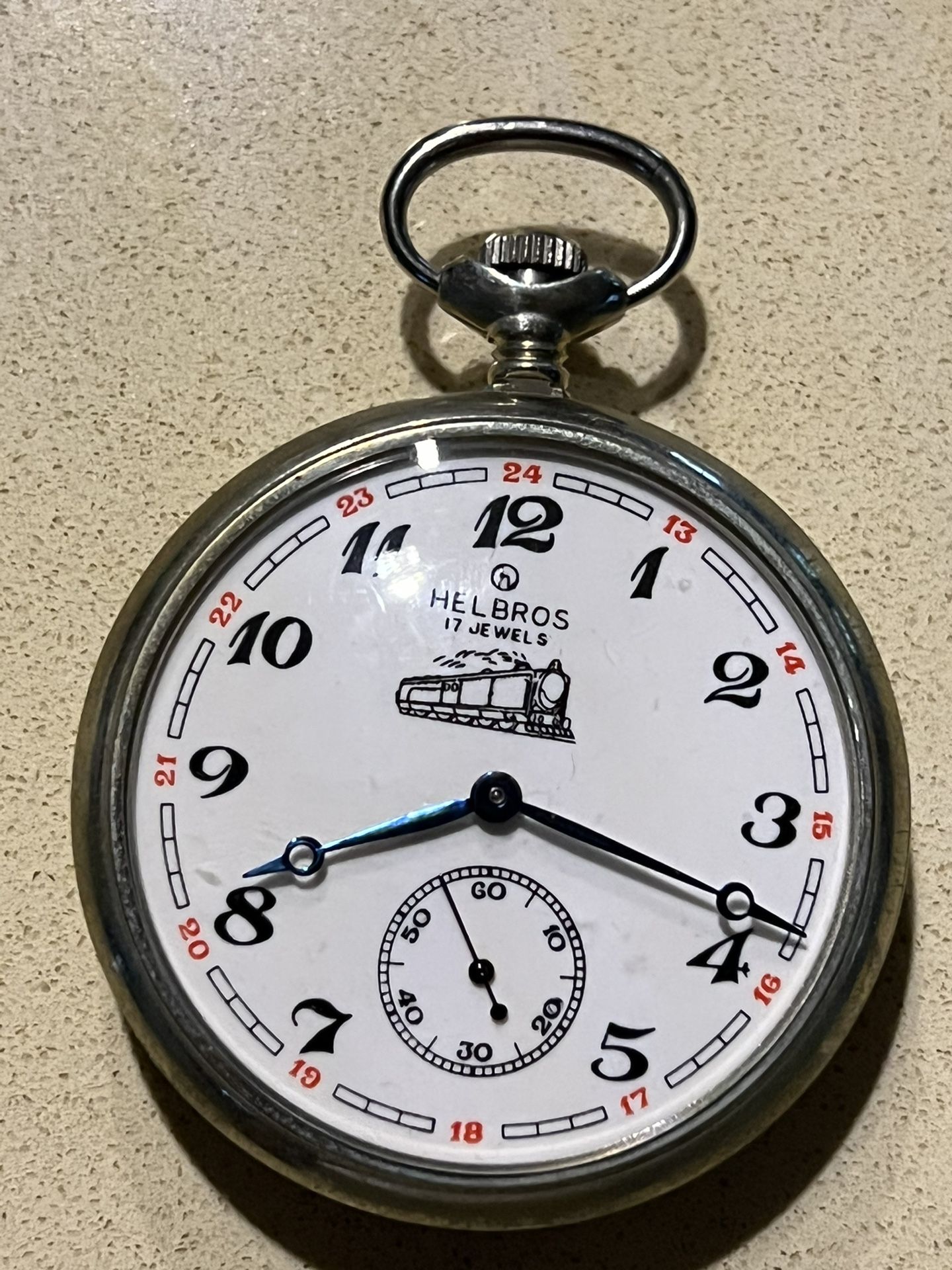 Vintage Helbros Railroad Pocket Watch/1(contact info removed)