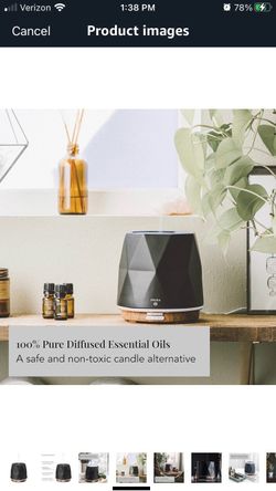 Sparia Ceramic Ultrasonic Essential Oil Diffuser for Aromatherapy, Matte Black w/ essential oils