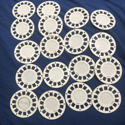18 Vintage Viewmaster Reels Animals Insects Air Land Vehicles Appliances 3 1/4"