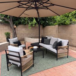 Outdoor patio table, chairs, sofa- brand new
