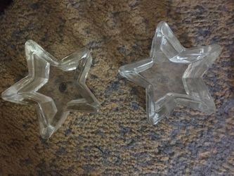 2 star glass pieces 3 inches