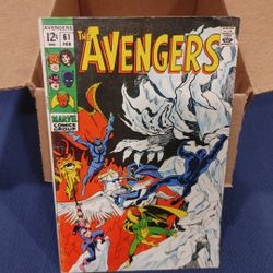 1969 THE AVENGERS No. 61 1st Appearance of Avengers Quinjet! Marvel