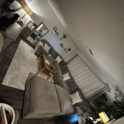 Big Sectional Grey Couches With Ottoman 