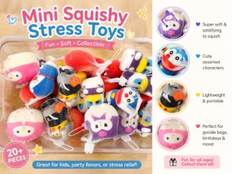 Cute Mini Squishy Toys | Kawaii Stress Relief | Party Favors | Random Characters