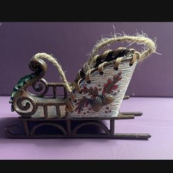 Vintage Ornament Metal Sleigh Never Used 