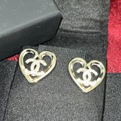 Authentic CC Heart Crystal Earrings