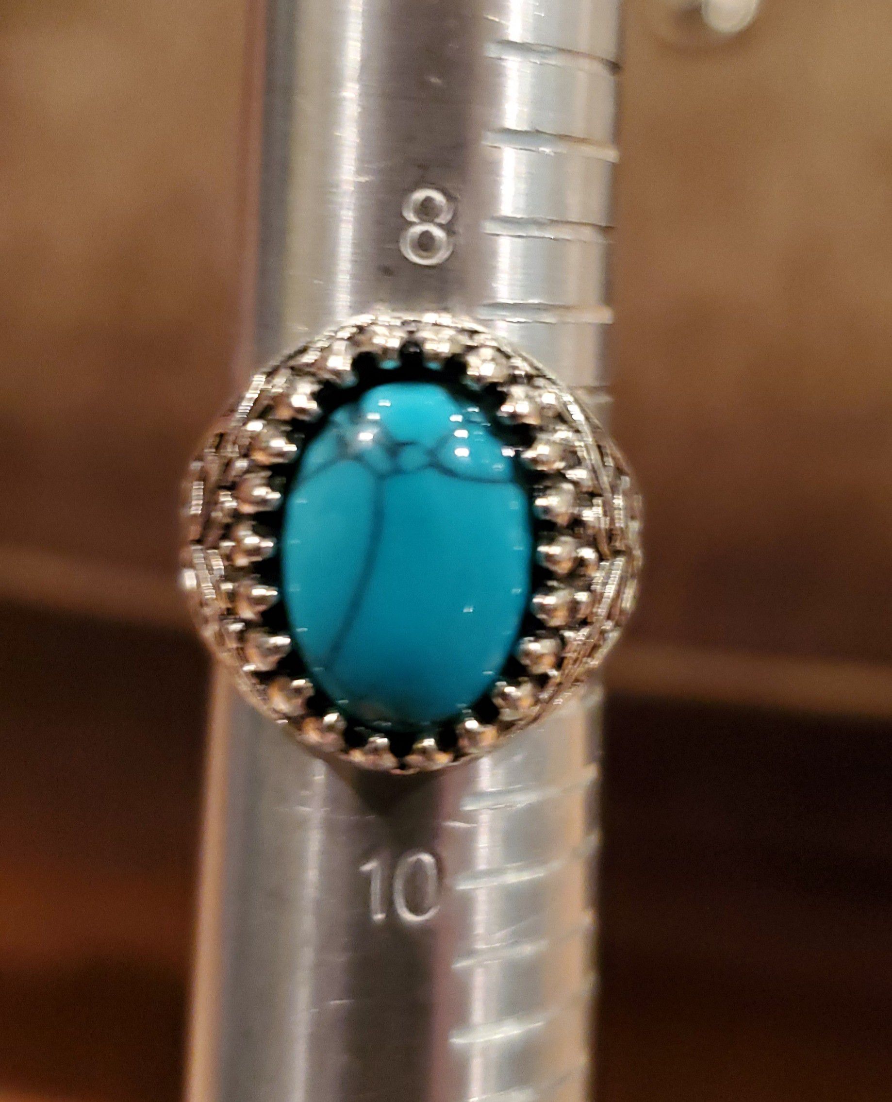 Turquoise and Silver Unisex Ring