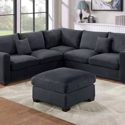 99x99 CORDUROY SECTIONAL WITH OTTOMAN