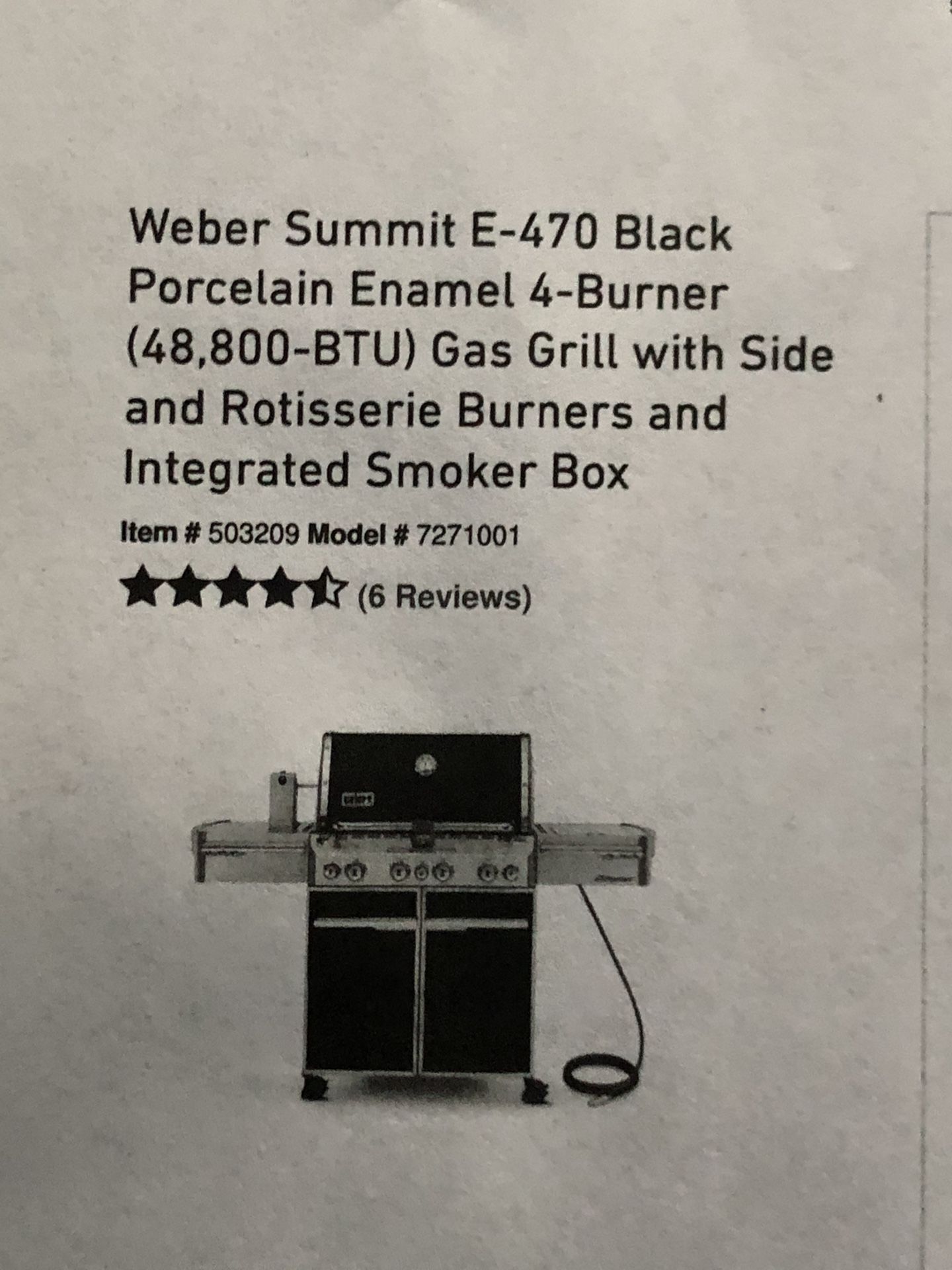 Weber natural gas grill with cover