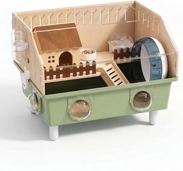 Acrylic Small Animal Cage & Habitat Starter Kit with Accessories | Hamster Cage for Dwarf Hamsters