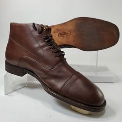 Coach Women's Size 10 B Leather Ankle Brown Boots Made In Italy  Jordan 