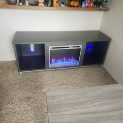 Shelf TV stand with fireplace and 4set of dinning table 