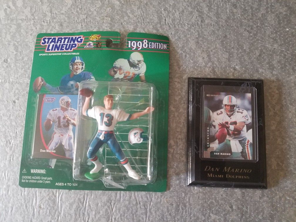 Dan Marino collector figure and sports card - Both new and in 100% mint condition