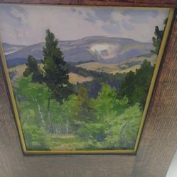 TAYLOR LYNDE (Montana, 1970-), "Mt Edith"., Oil on canvas board, 8" x 10 in". Framed 12.5" x 16.5".