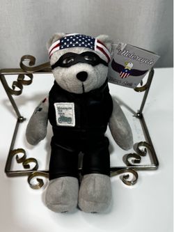 Vintage 2003 USPS Timeless Toys Motorcycle Stamp Bear Licensed Plush 10in