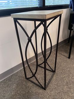 Whitewashed Wood Square Side Table