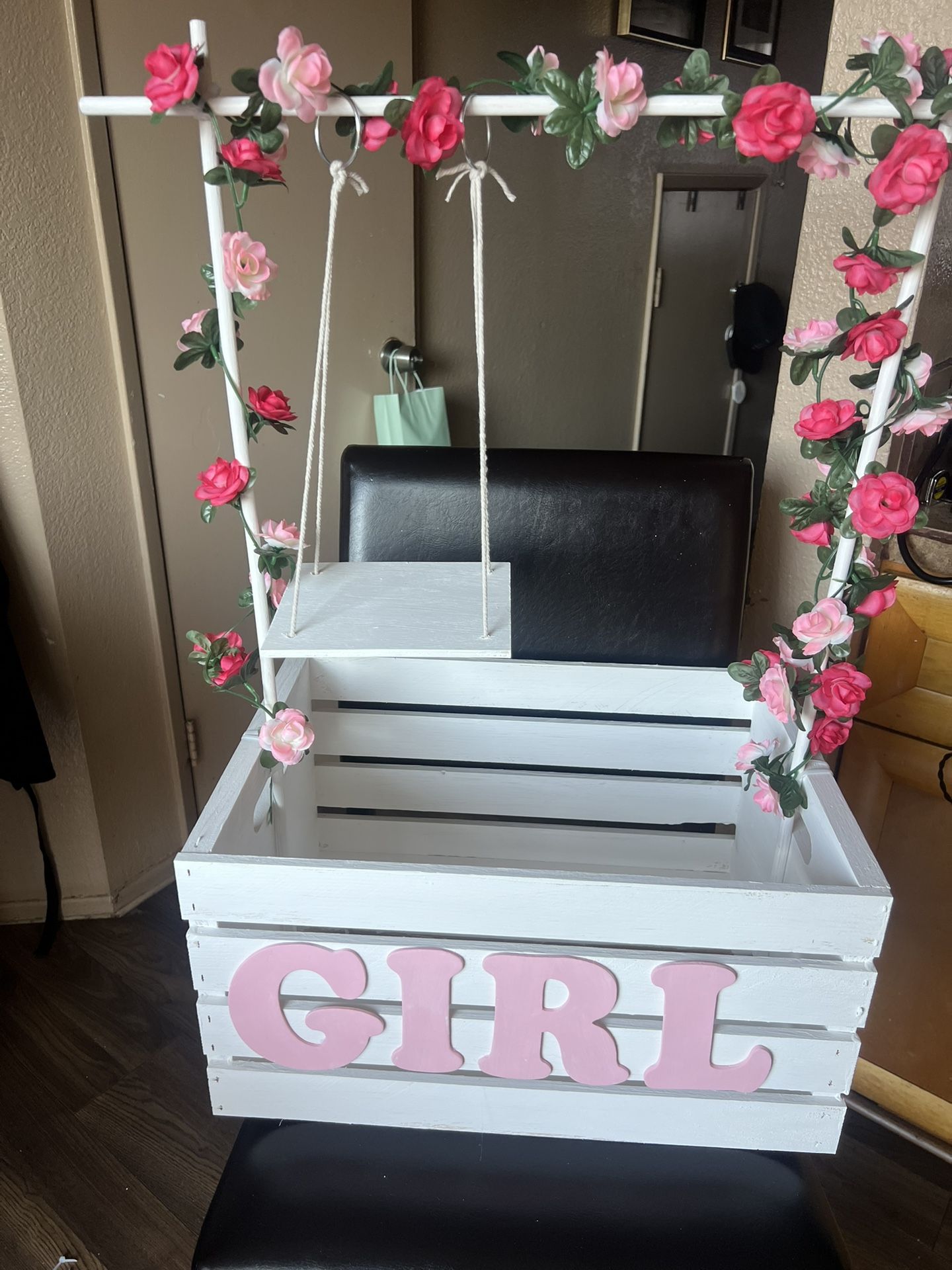 New Baby Shower Wooden Basket