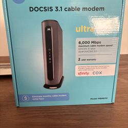 Motorola MB8600 DOCSIS 3.1 Cable Modem - Approved for Comcast Xfinity, Cox, and Charter Spectrum, Supports Cable Plans up to 1000 Mbps | 1 Gbps Ethern