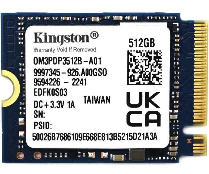 Kingston 512GB 2230 M.2 NVMe PCIe 3.0x4 SSD