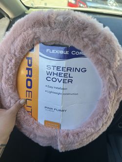 Pink Fluffy Steering Wheel Cover