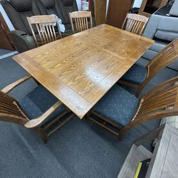 Solid Wood Dining Table + 6 Chairs
