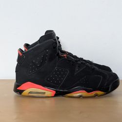 Nike Air Jordan 6 Retro Infrared 2019 GS Sneakers 384665-060 Size 6.5Y Or Womens 8 Black Red