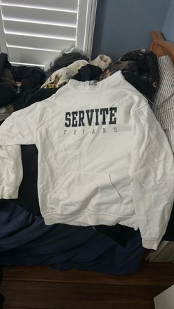 Servite Friars White Hoodie Sweatshirt