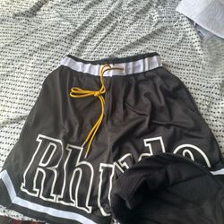 Black and white Rhude  designer shorts