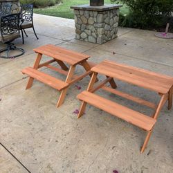 Kids Wood Picnic Tables 
