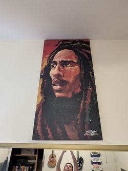 53"×26.5" Canvass Bob Marley "Up in smoke" by Stephen Fishwick.