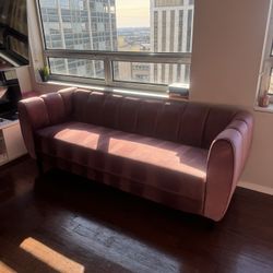 Pink Velvet Sofa 