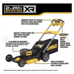 DEWALT 2x20V MAX 21 in. Cordless Battery Powered Self Propelled Lawn Mower Kit with (2) 10 Ah Batteries and Chargers