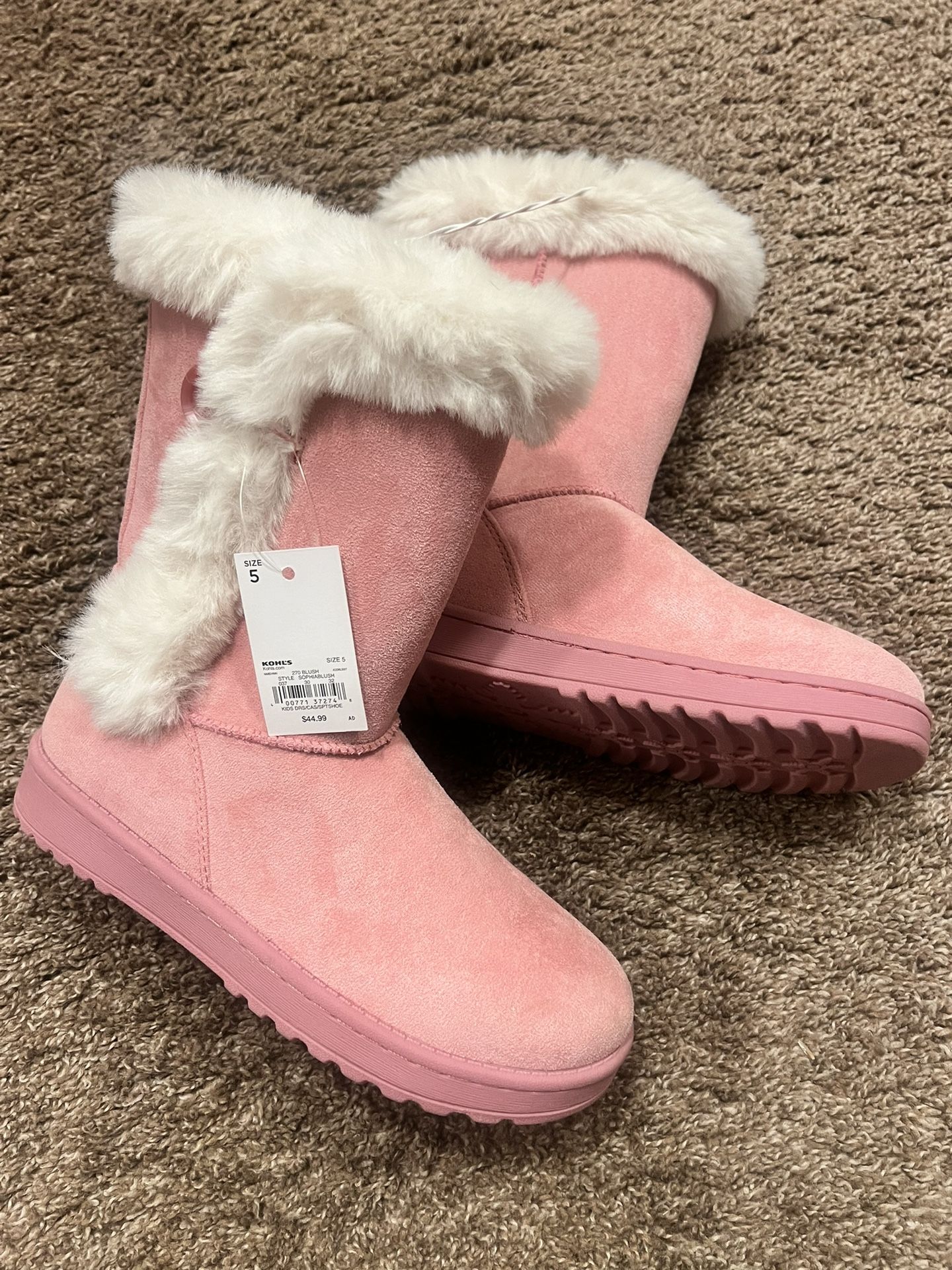 New Pink Boots Size 6-7