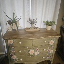 Beautiful Antique Dresser On Casters