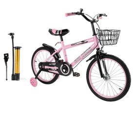 New 18 Inch Kids Bike with Training Wheels, Adjustable Seat, Carbon Steel Frame, Dual Brakes, Anti-Slip Wheels, Easy Assembly Youth Bicycle 3'1"–4'3"