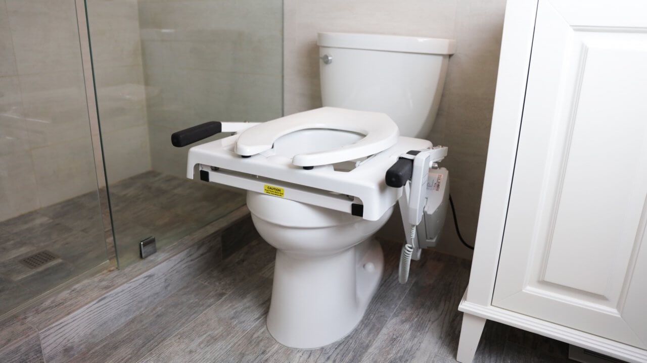 Powered Tilt Toilet Incline Lift, Rechargeable 