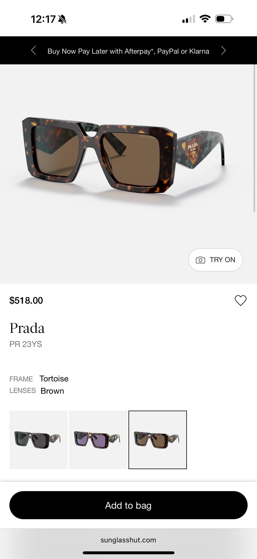 Prada PR 23YS Sunglasses 