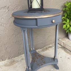 Grey Round Side Table 