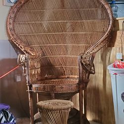 Peacok Chair And Ottoman