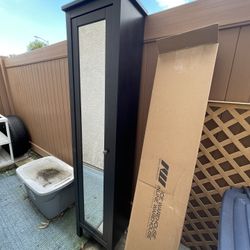 Mirror Wood Storage Unit